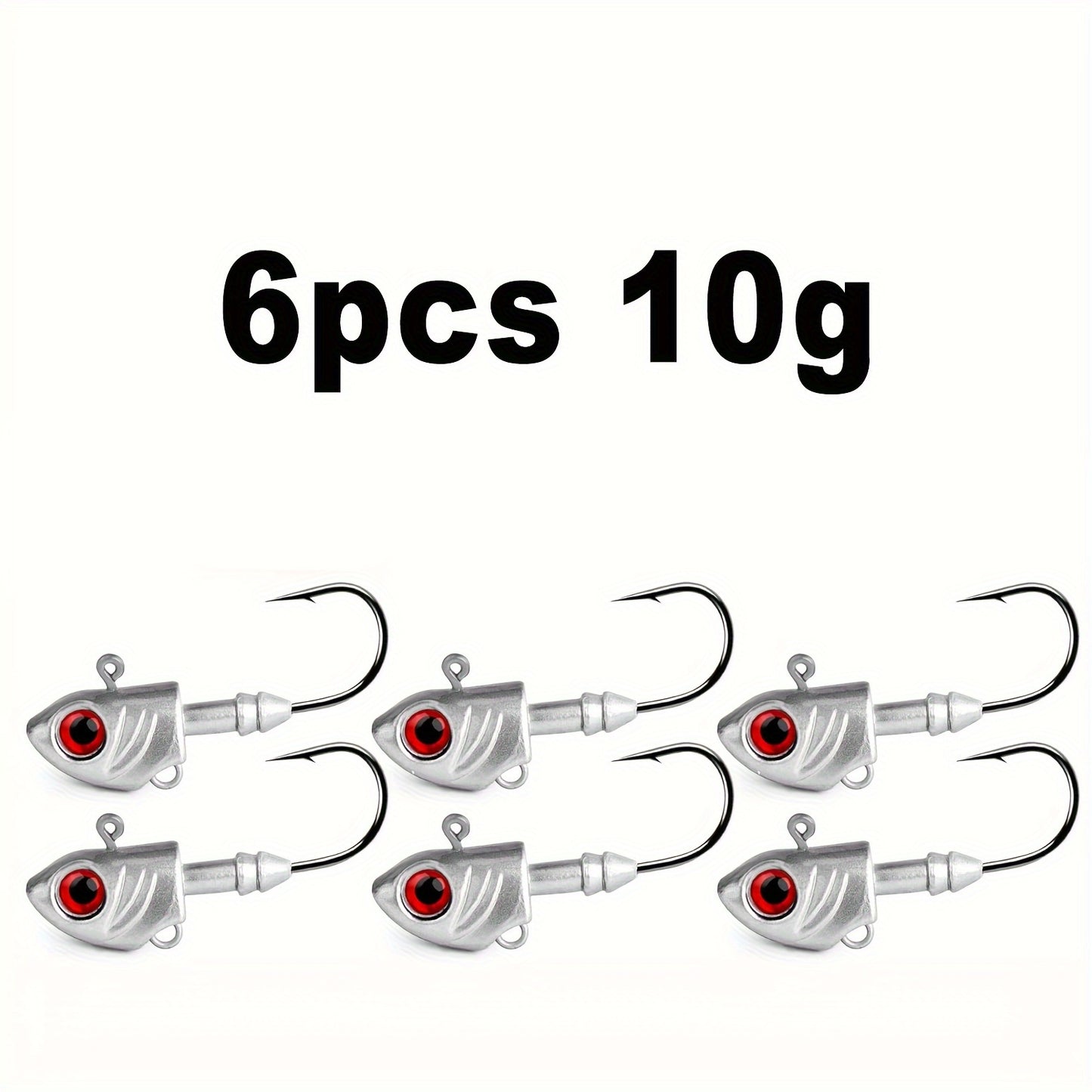 [Popular Choice] 6pcs Swimbait Jig Heads with Red Eyes - Lead Fishing Jig Heads for Freshwater and Saltwater, Essential Pike and Bass Fishing Tackles, Glow-in-the-Dark, Lure, Hook RISE DEFENSE SYSTEMS.AI PRODUCTS