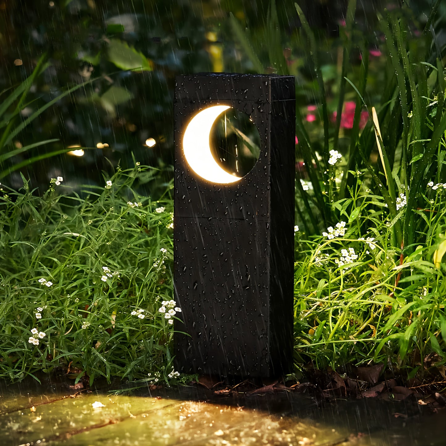 Solar Outdoor Lights 6 Pack, Bright Pathway Outdoor, Achieve, Moon Shape Landscape, Auto On/Off For Outside Yard Garden Path, IPX5 Waterproof Solar Pathway Lights Outdoor( Warm White ) RISE DEFENSE SYSTEMS.AI PRODUCTS