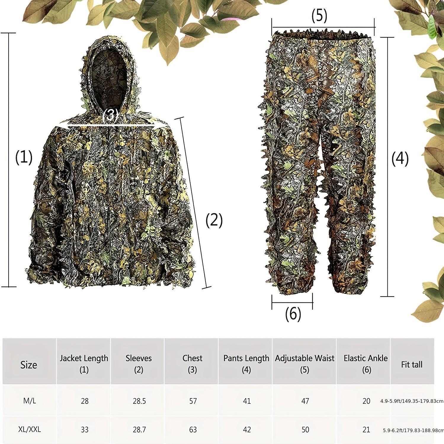 Lightweight 3D Leafy Camo Suit For Hunting, Shooting, Airsoft, And Wildlife Photography - Perfect Camouflage Gear For Turkey Hunting And More RISE DEFENSE SYSTEMS.AI PRODUCTS