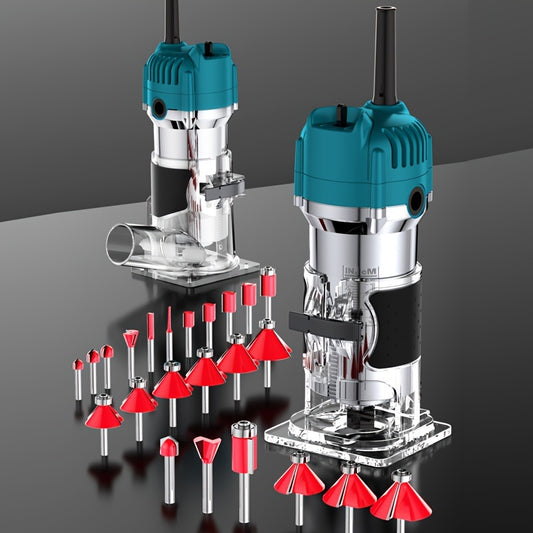 Compact 800W Wood Router for Woodworking - 35000RPM, Edge Guide, Roller Guide for Precise Trimming and Profiling, 110V Plug-In Power RISE DEFENSE SYSTEMS.AI PRODUCTS