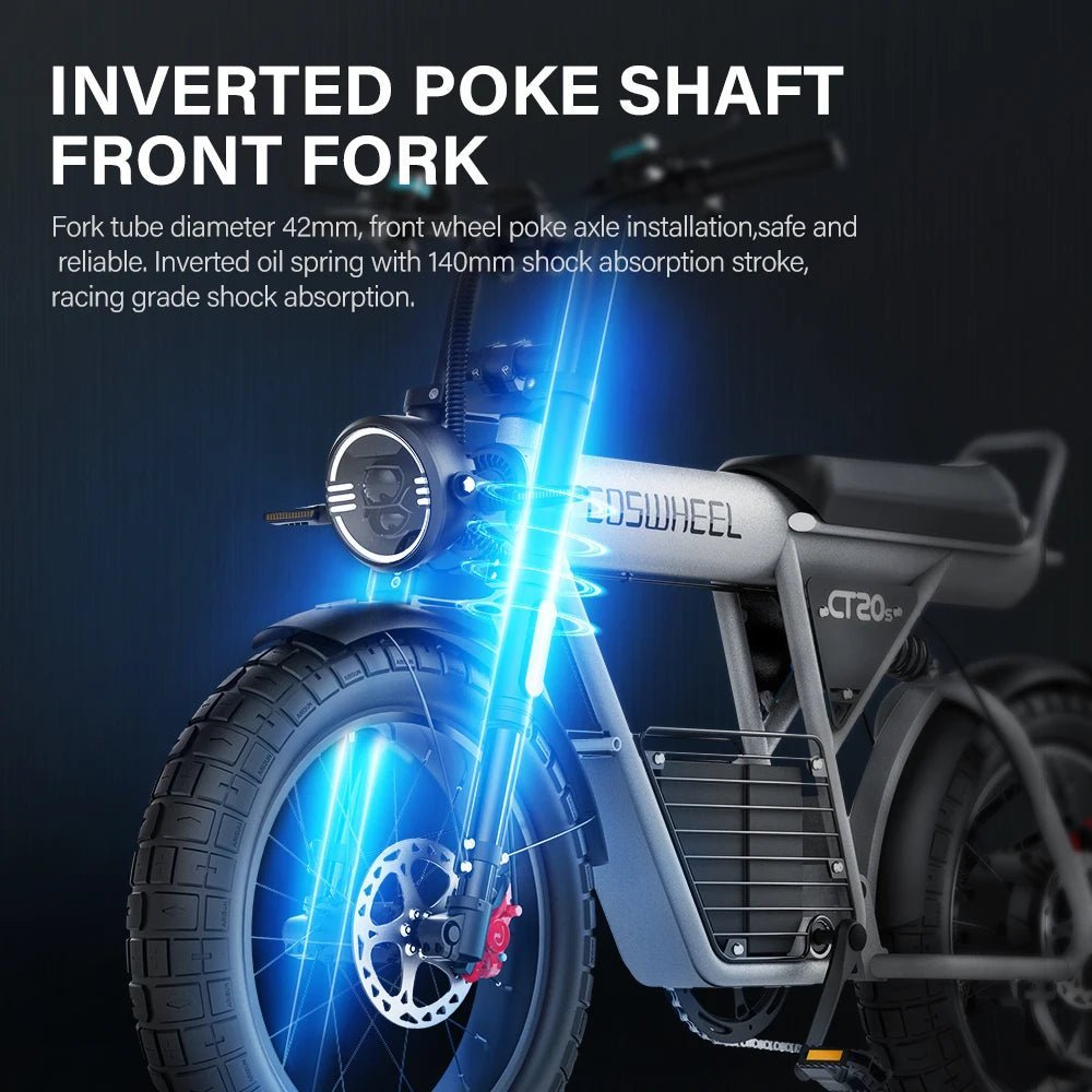 Coswheel Electric Bike CT20S 2000W Motorcyle Drit bike Ebike 20 Inch Fat Tire Bicycle 60V 27.5AH Bikes Adult Electric Bicycle - RISE DEFENSE SYSTEMS.AI PRODUCTS