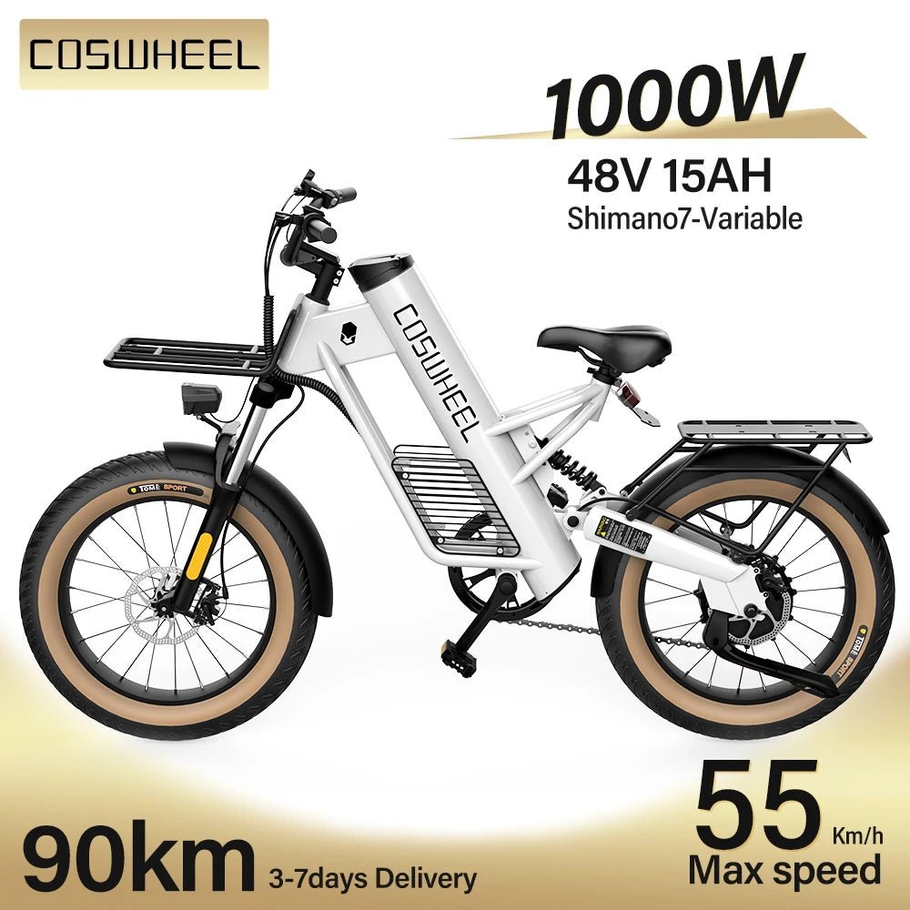 Coswheel M20 Electric Bike Electrical bicycle for adult 1000W Ebike 20 Inch Tire 48V 20AH Battery Outdoor Road Snow Bike Cargo - RISE DEFENSE SYSTEMS.AI PRODUCTS
