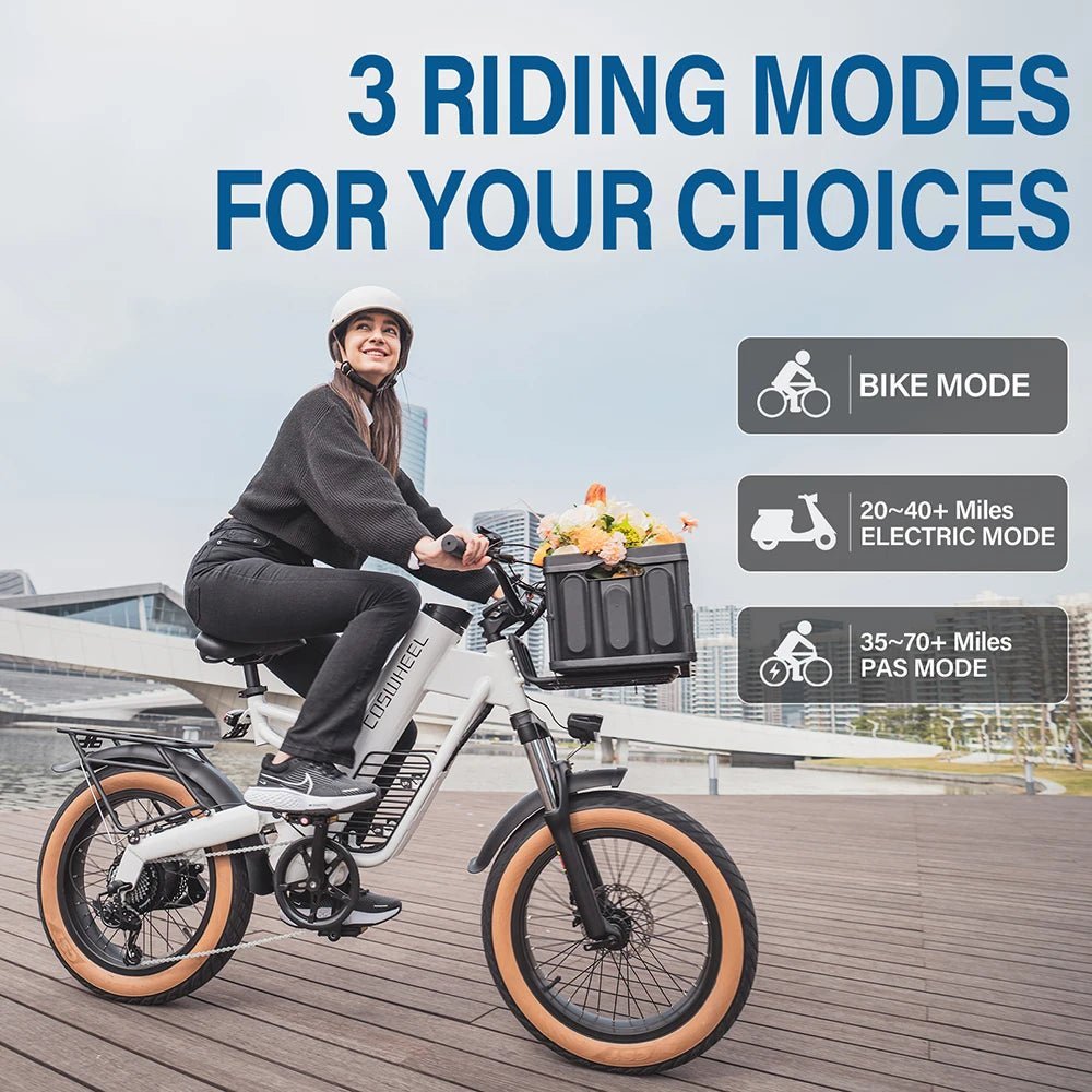 Coswheel M20 Electric Bike Electrical bicycle for adult 1000W Ebike 20 Inch Tire 48V 20AH Battery Outdoor Road Snow Bike Cargo - RISE DEFENSE SYSTEMS.AI PRODUCTS