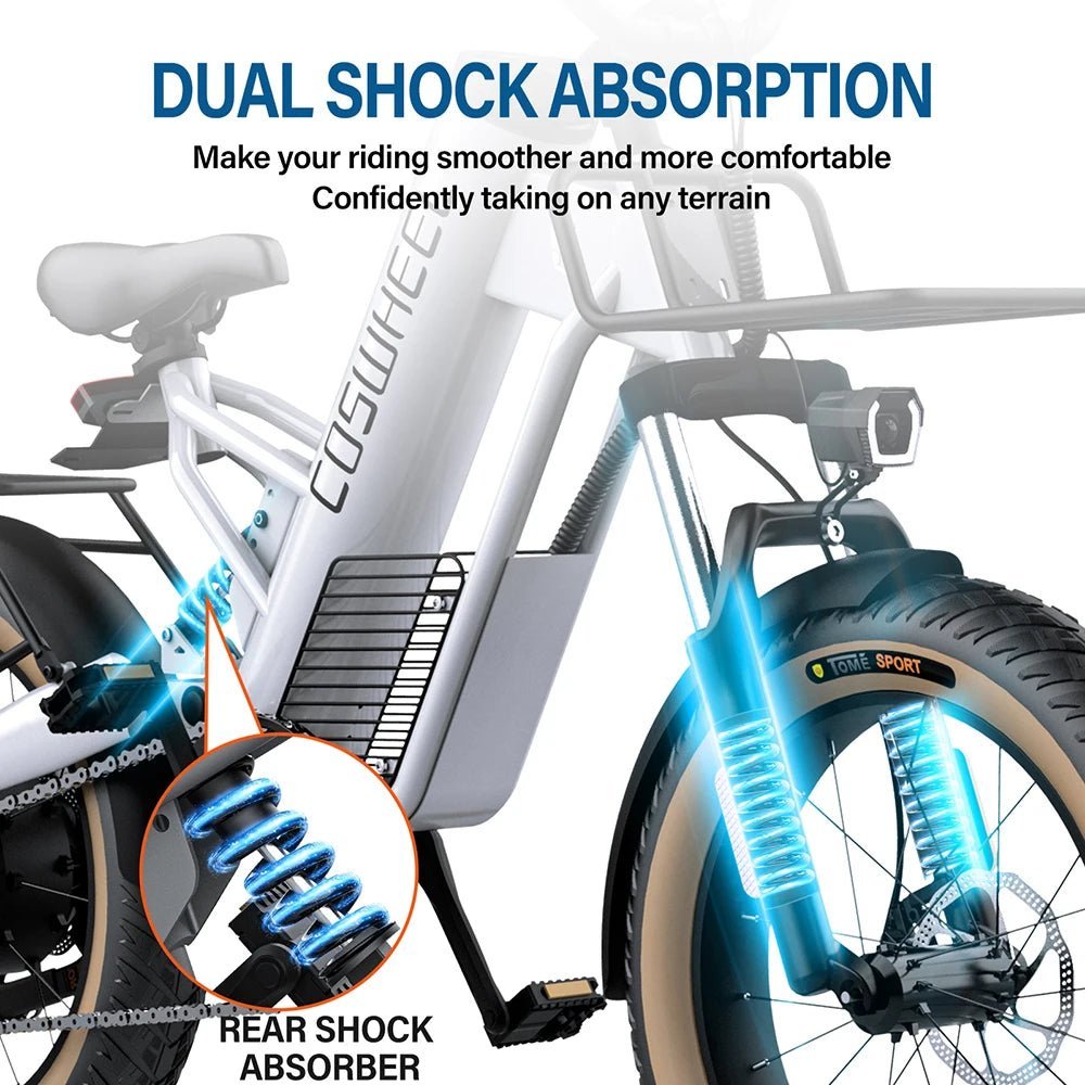 Coswheel M20 Electric Bike Electrical bicycle for adult 1000W Ebike 20 Inch Tire 48V 20AH Battery Outdoor Road Snow Bike Cargo - RISE DEFENSE SYSTEMS.AI PRODUCTS