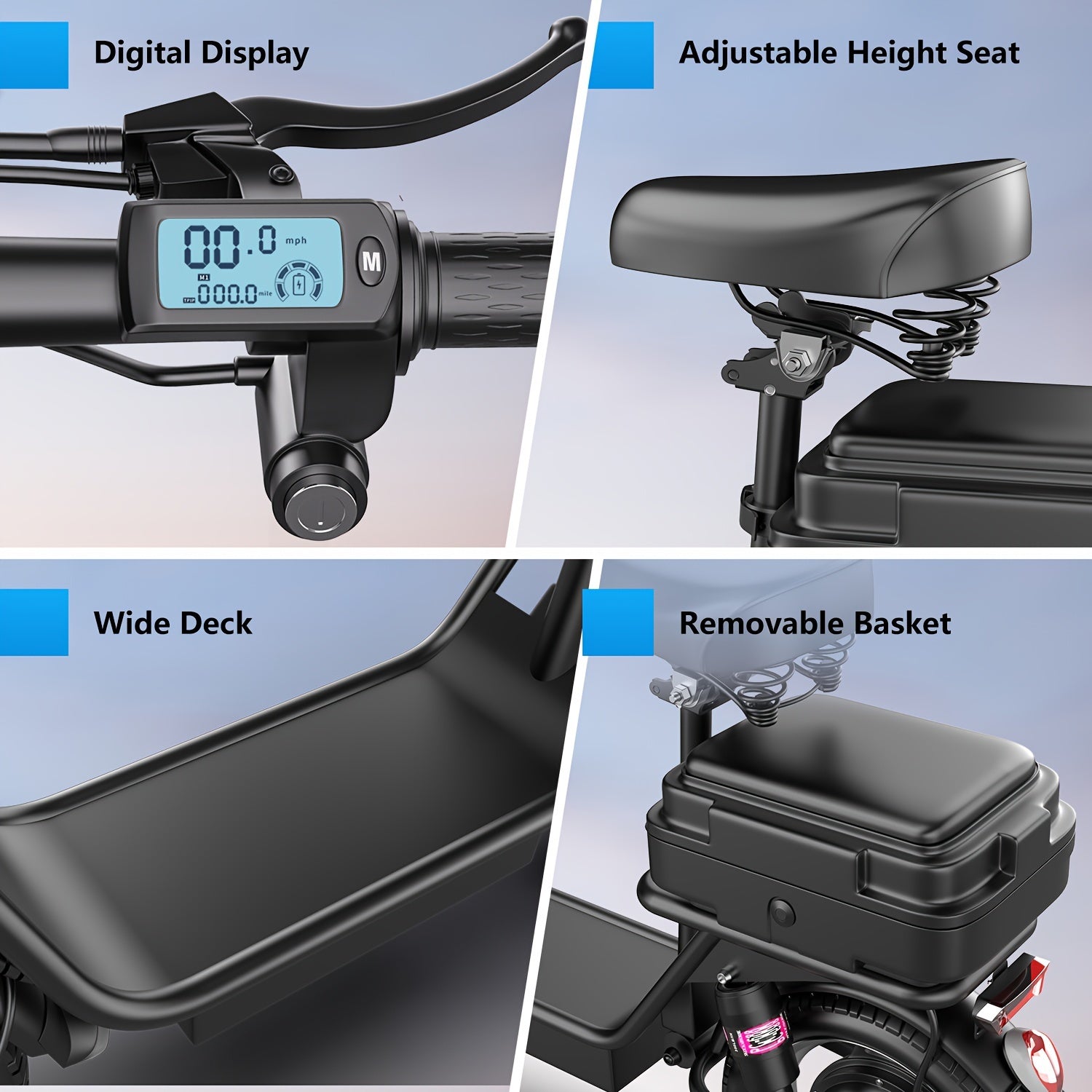 High-Speed Electric Scooter for Adults - 500W 650W Peak Motor, 20mph Top Speed, 30Miles Long Range, Comfortable Seat, Dual Disc Brakes, Perfect for Commuters and Travelers RISE DEFENSE SYSTEMS.AI PRODUCTS