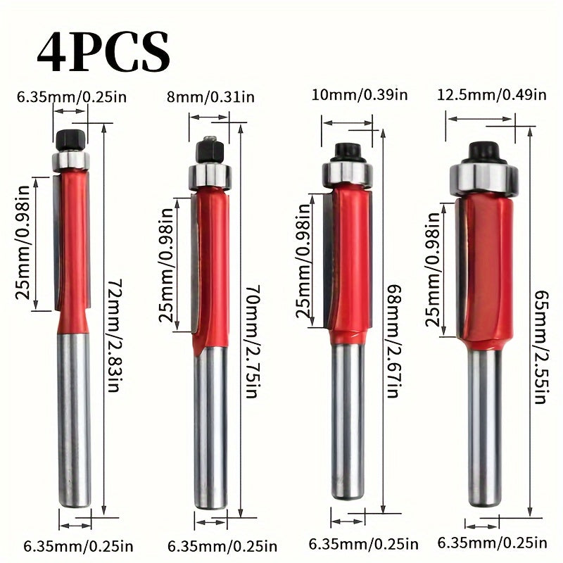 Smooth & Precise Wood Finishes: 4-Piece Professional Router Bit Set - Versatile And Easy To Use For DIY Projects RISE DEFENSE SYSTEMS.AI PRODUCTS