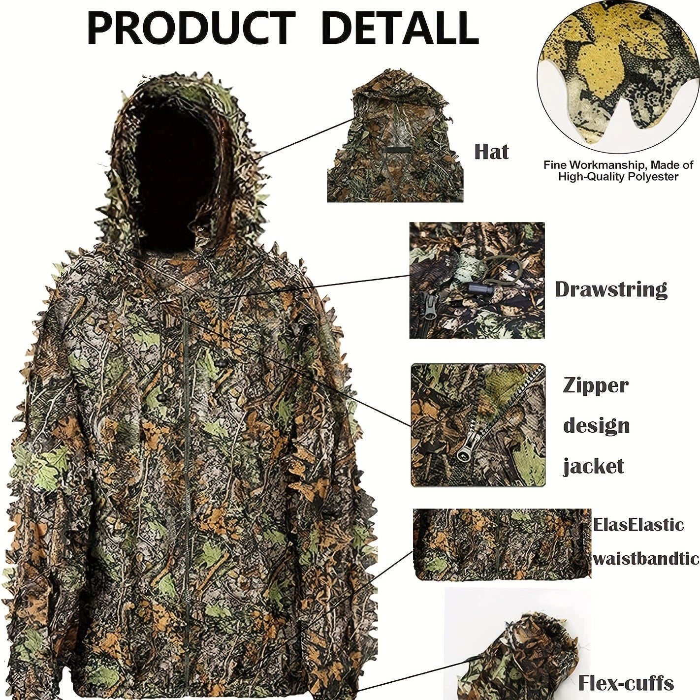 Lightweight 3D Leafy Camo Suit For Hunting, Shooting, Airsoft, And Wildlife Photography - Perfect Camouflage Gear For Turkey Hunting And More RISE DEFENSE SYSTEMS.AI PRODUCTS