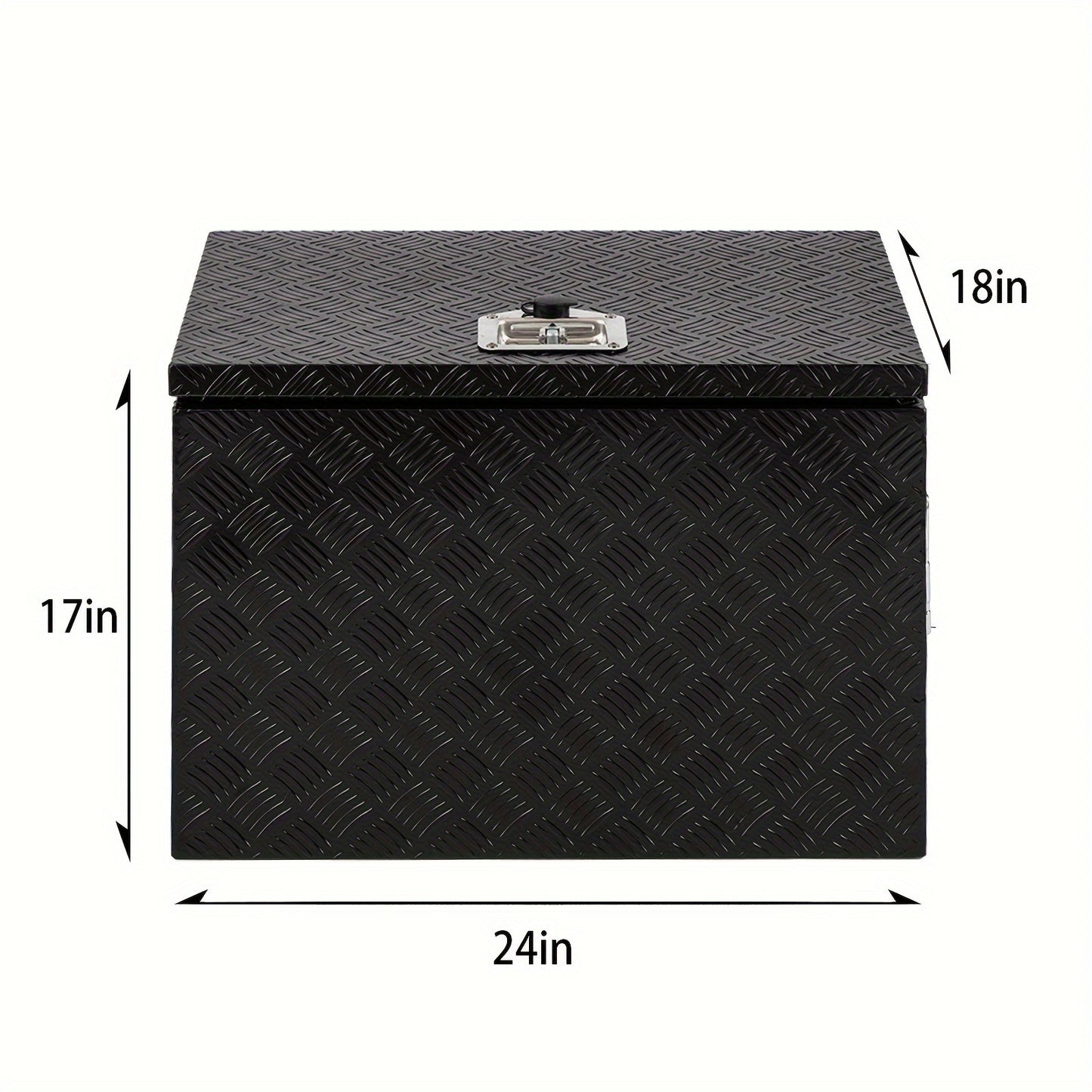 Truck Bed Tool Box Trailer Storage Tool Box Black Aluminum Heavy Duty Pick Up Truck Bed RV Toolbox Diamond Plate With Lock & Keys RISE DEFENSE SYSTEMS.AI PRODUCTS