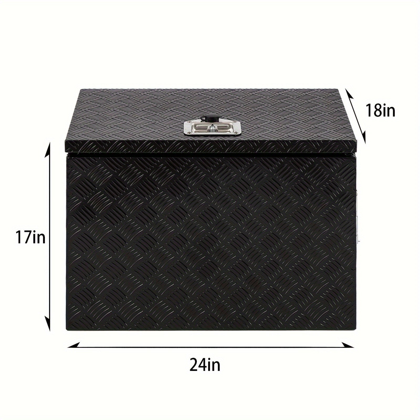 Truck Bed Tool Box Trailer Storage Tool Box Black Aluminum Heavy Duty Pick Up Truck Bed RV Toolbox Diamond Plate With Lock & Keys RISE DEFENSE SYSTEMS.AI PRODUCTS