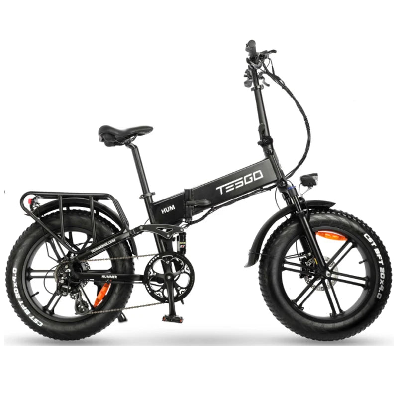 Ebike 1000W adult electric bike, TESGO folding electric bike 48V 17.4AH 20" fat tyres, full suspension hydraulic brake - RISE DEFENSE SYSTEMS.AI PRODUCTS