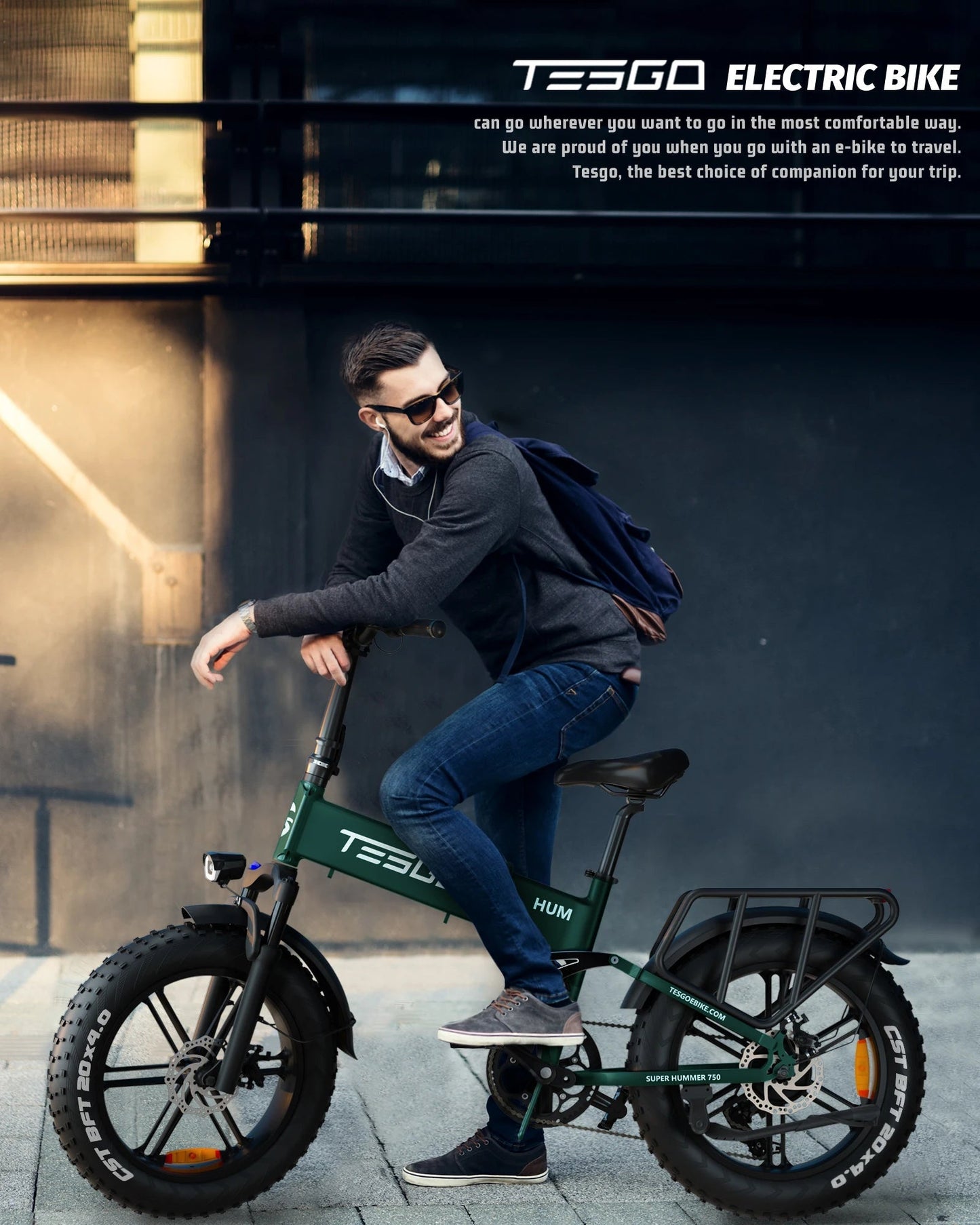 Ebike 1000W adult electric bike, TESGO folding electric bike 48V 17.4AH 20" fat tyres, full suspension hydraulic brake - RISE DEFENSE SYSTEMS.AI PRODUCTS