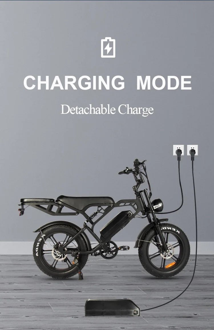 electric bike upgraded V20PRO1000W48V15AH off - road mountain beach riding for men 45KM/H with rear seat rack electric bike - RISE DEFENSE SYSTEMS.AI PRODUCTS