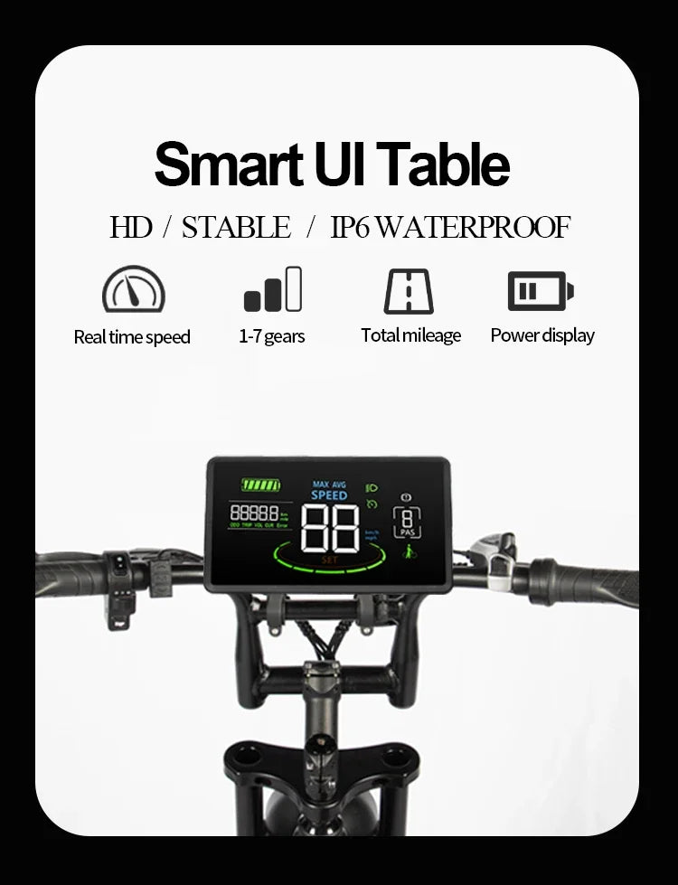 electric bike upgraded V20PRO1000W48V15AH off - road mountain beach riding for men 45KM/H with rear seat rack electric bike - RISE DEFENSE SYSTEMS.AI PRODUCTS