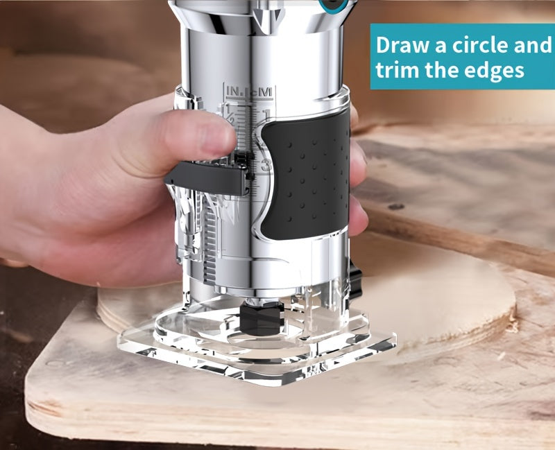 Compact 800W Wood Router for Woodworking - 35000RPM, Edge Guide, Roller Guide for Precise Trimming and Profiling, 110V Plug-In Power RISE DEFENSE SYSTEMS.AI PRODUCTS