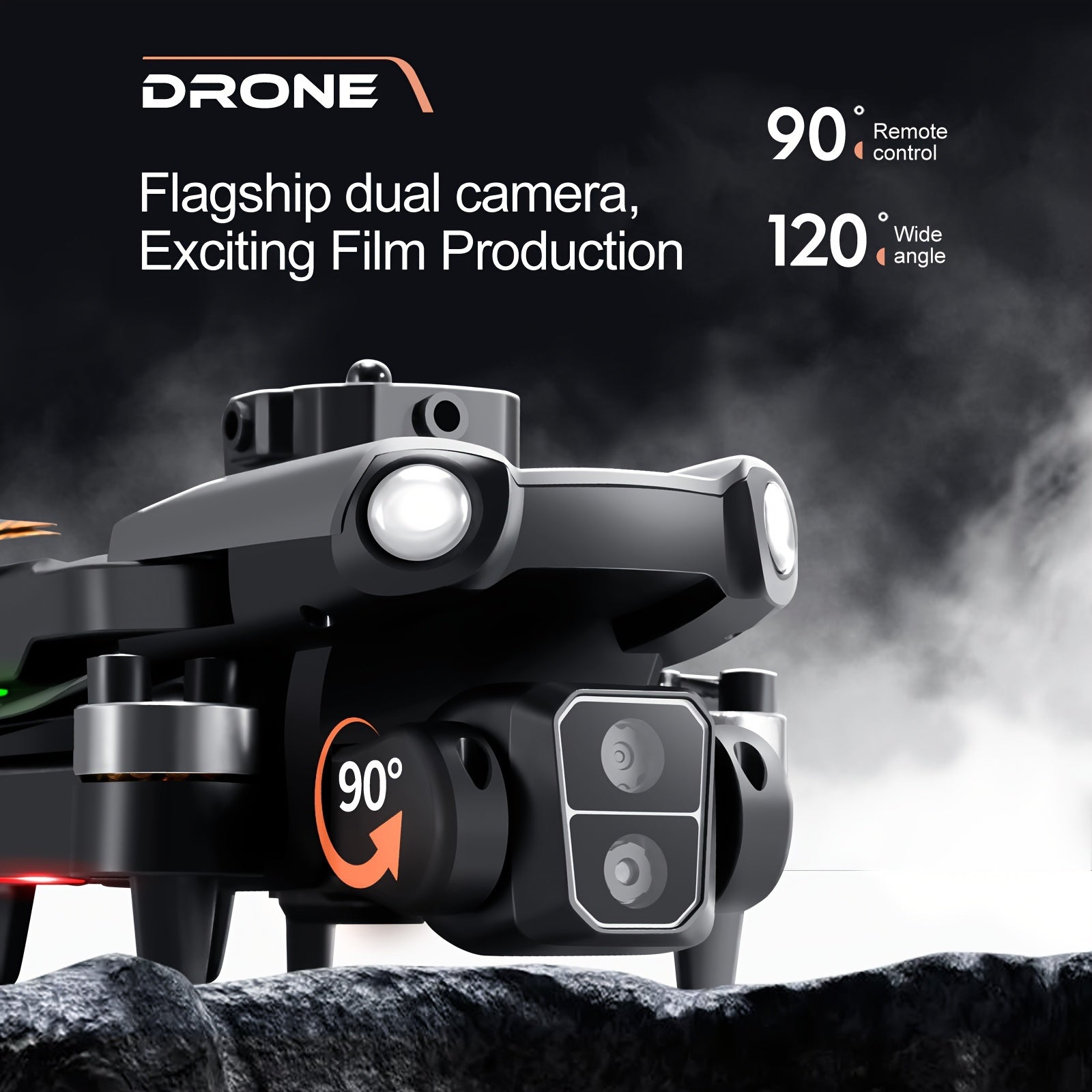 2-Battery 32-Min Long Flight Brushless Motor Drone with 4K HD Camera, Multifunctional Foldable Quadcopter, Altitude Hold, Headless Mode, Start Speed Adjustment, Carrying Bag, and LED Light for Beginners RISE DEFENSE SYSTEMS.AI PRODUCTS