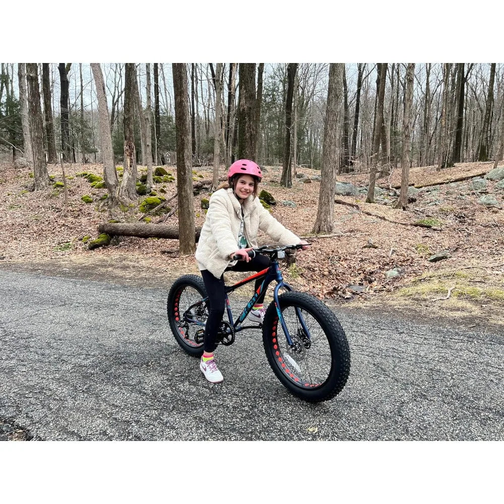 Fat Tire Mountain Bike for Boys and Girls Age 5 + Years, Shimano 7 - Speed, Dual - Disc Brake,Kids Beach and Snow Bicycle - RISE DEFENSE SYSTEMS.AI PRODUCTS
