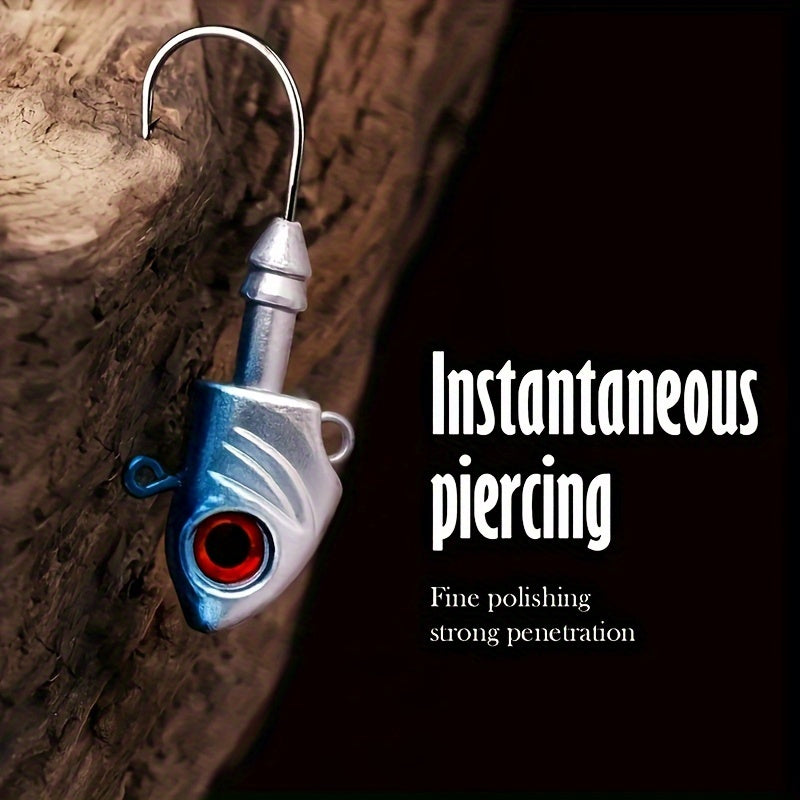 [Popular Choice] 6pcs Swimbait Jig Heads with Red Eyes - Lead Fishing Jig Heads for Freshwater and Saltwater, Essential Pike and Bass Fishing Tackles, Glow-in-the-Dark, Lure, Hook RISE DEFENSE SYSTEMS.AI PRODUCTS