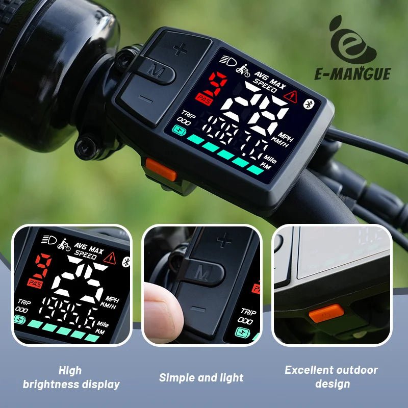 LED Display DZ41 Bluetooth Speedometer EBike Compatible with Bafang CAN Protocol 0 - 9 Levels M500 M600 G510 M620 M420 M300 M200 - RISE DEFENSE SYSTEMS.AI PRODUCTS