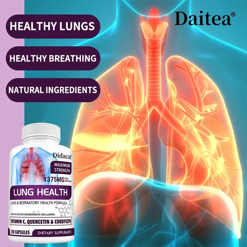 Lung Health Supplement, Detox, Cleanse, Lung Support, Respiratory Health with Vitamin C, Quercetin, Cordyceps - RISE DEFENSE SYSTEMS.AI PRODUCTS