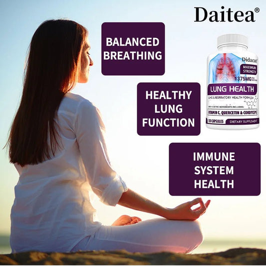Lung Health Supplement, Detox, Cleanse, Lung Support, Respiratory Health with Vitamin C, Quercetin, Cordyceps - RISE DEFENSE SYSTEMS.AI PRODUCTS