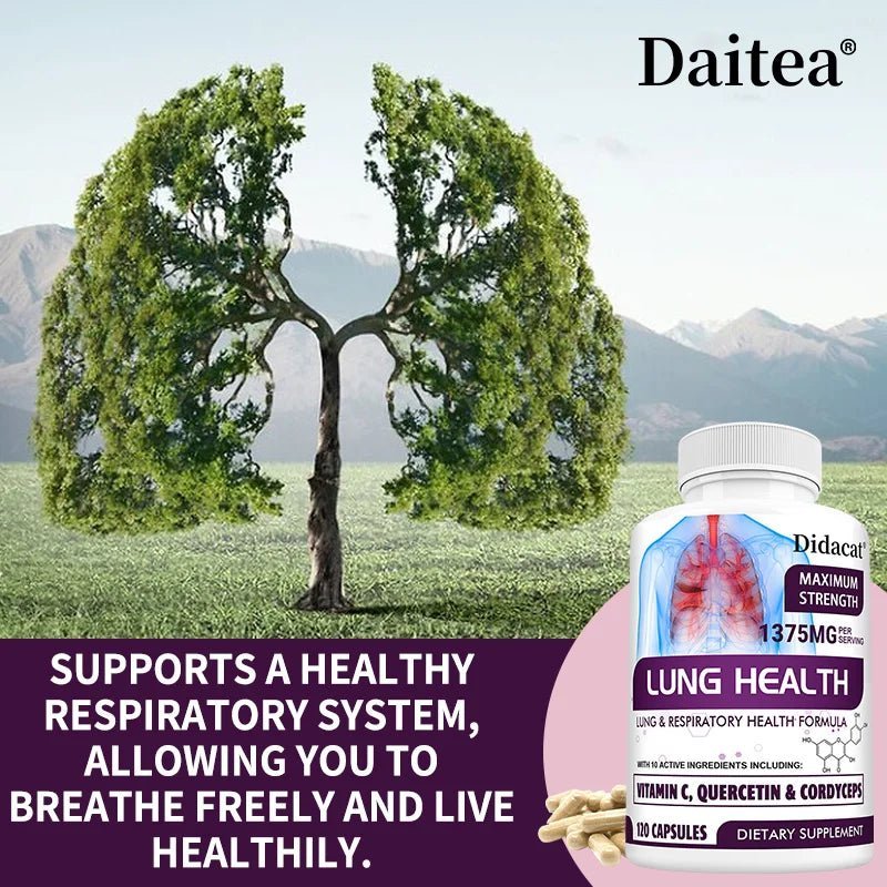 Lung Health Supplement, Detox, Cleanse, Lung Support, Respiratory Health with Vitamin C, Quercetin, Cordyceps - RISE DEFENSE SYSTEMS.AI PRODUCTS