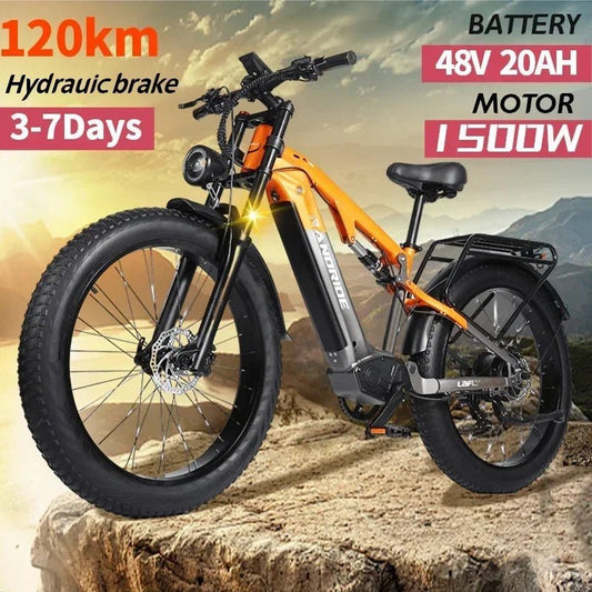 New Ebike LAFLY - X800 1500W 48V 20AH 26 Inch 4.0 Fat Tyre Off - road Electric Bike Men's Mountain Bike Snowmobile Electric Bike - RISE DEFENSE SYSTEMS.AI PRODUCTS