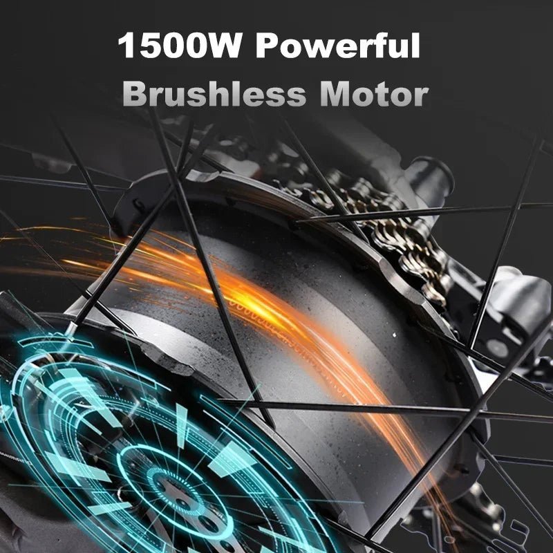 New Ebike LAFLY - X800 1500W 48V 20AH 26 Inch 4.0 Fat Tyre Off - road Electric Bike Men's Mountain Bike Snowmobile Electric Bike - RISE DEFENSE SYSTEMS.AI PRODUCTS