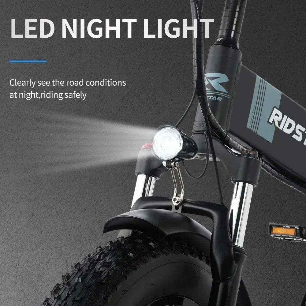 New H20 Pro, 2000W Powerful Dual Motor Snow Mountain Electric Bike 48V 23AH 20 Inch*4.0 Fat Tire Folding Electric Bike - RISE DEFENSE SYSTEMS.AI PRODUCTS