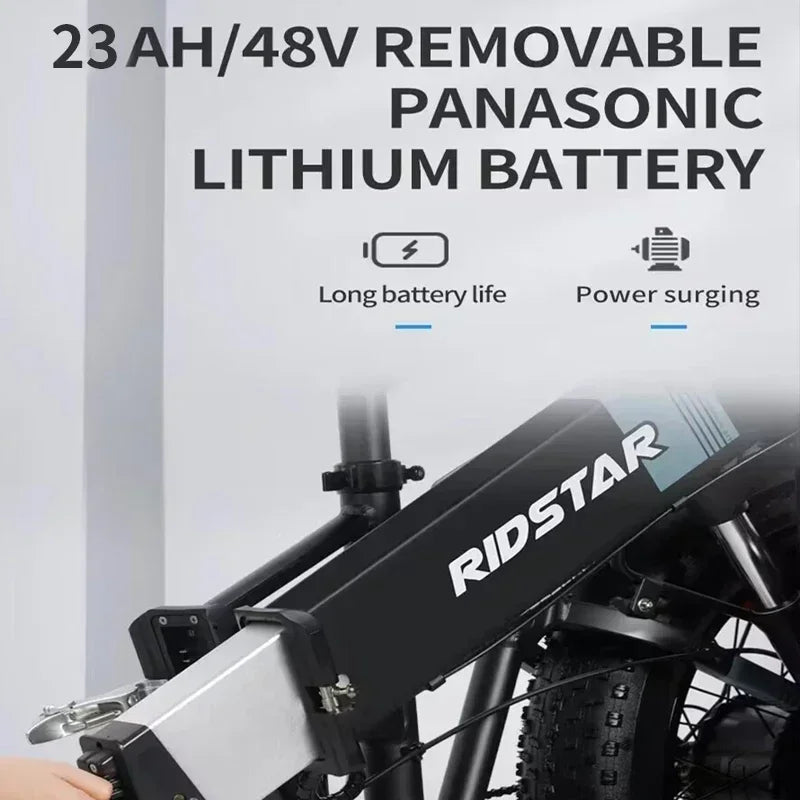 New H20 Pro, 2000W Powerful Dual Motor Snow Mountain Electric Bike 48V 23AH 20 Inch*4.0 Fat Tire Folding Electric Bike - RISE DEFENSE SYSTEMS.AI PRODUCTS