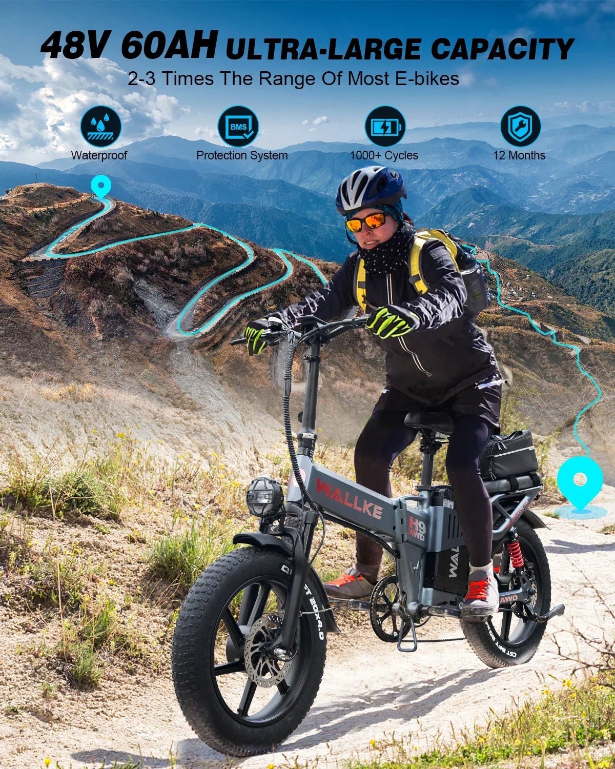 New H9 1000/2000W single and double motor 48V40AH/40AH20*4 inch foldable adult urban off - road electric bicycle with LCD screen - RISE DEFENSE SYSTEMS.AI PRODUCTS