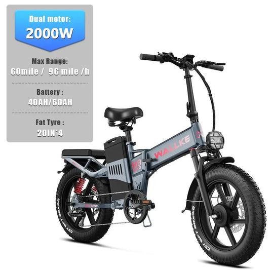 New H9 1000/2000W single and double motor 48V40AH/40AH20*4 inch foldable adult urban off - road electric bicycle with LCD screen - RISE DEFENSE SYSTEMS.AI PRODUCTS