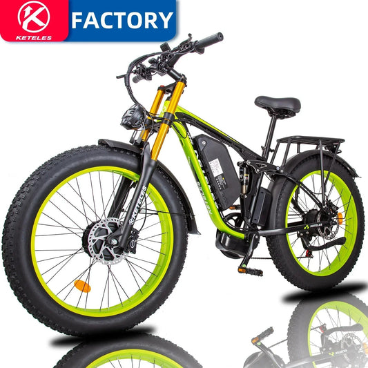 New Keteles - K800 Pro 2000W Dual Motor 48V 23AH 26*4.0 Fat Tire Hydraulic Brake Soft Tail Frame Hydraulic Big Front Fork Ebike - RISE DEFENSE SYSTEMS.AI PRODUCTS