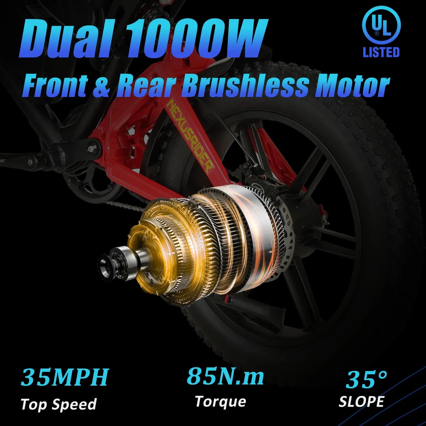 Nexusrider ThunderStrike Electric Dirt Bike Motorcycle 20inch Dual 2000W Full Suspension E Mountain City Bike For Adults Man - RISE DEFENSE SYSTEMS.AI PRODUCTS