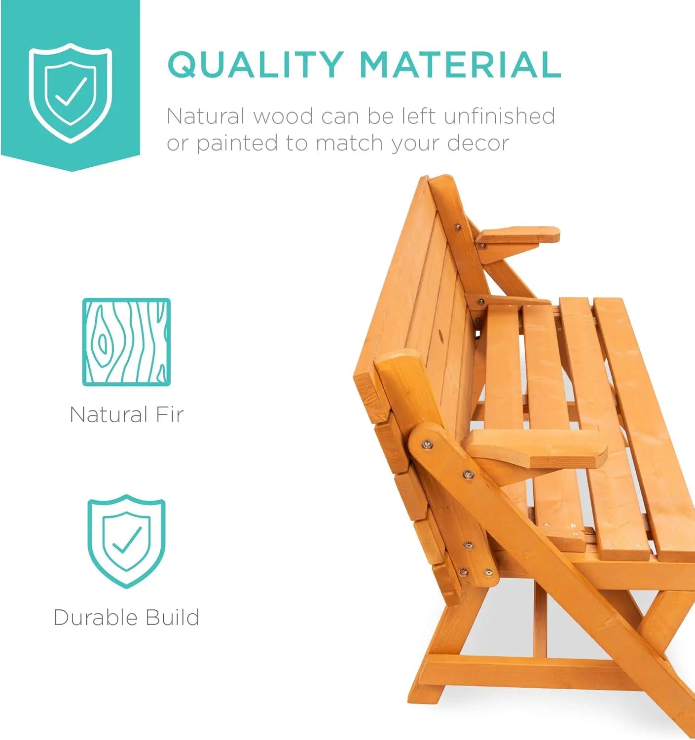 Products 2 - in - 1 Transforming Interchangeable Outdoor Wooden Picnic Table Garden Bench for Backyard, Porch, Patio,Natural - RISE DEFENSE SYSTEMS.AI PRODUCTS