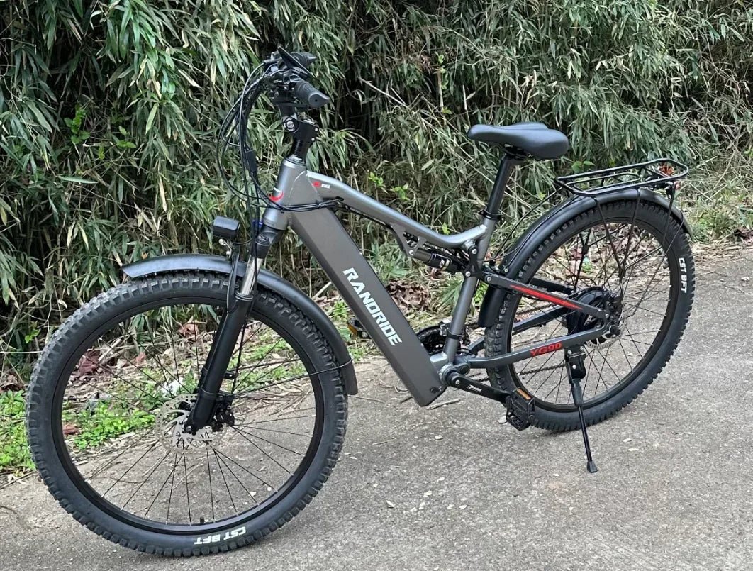 RANDRIDE YG90 Electric Bicycle 1000W 48V17AH Hydraulic Brake Ebike with Full Suspension 21 Gears Shift Free Rack - RISE DEFENSE SYSTEMS.AI PRODUCTS