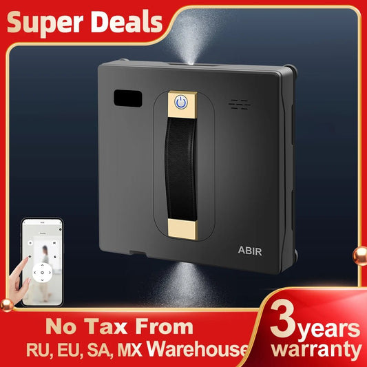 Robot Window cleaner ABIR WD8,Dual Water Spray,Smart Memory,High Vacuum Suction, Laser Sensor, Home Wall Glass Cleaning Robot - RISE DEFENSE SYSTEMS.AI PRODUCTS