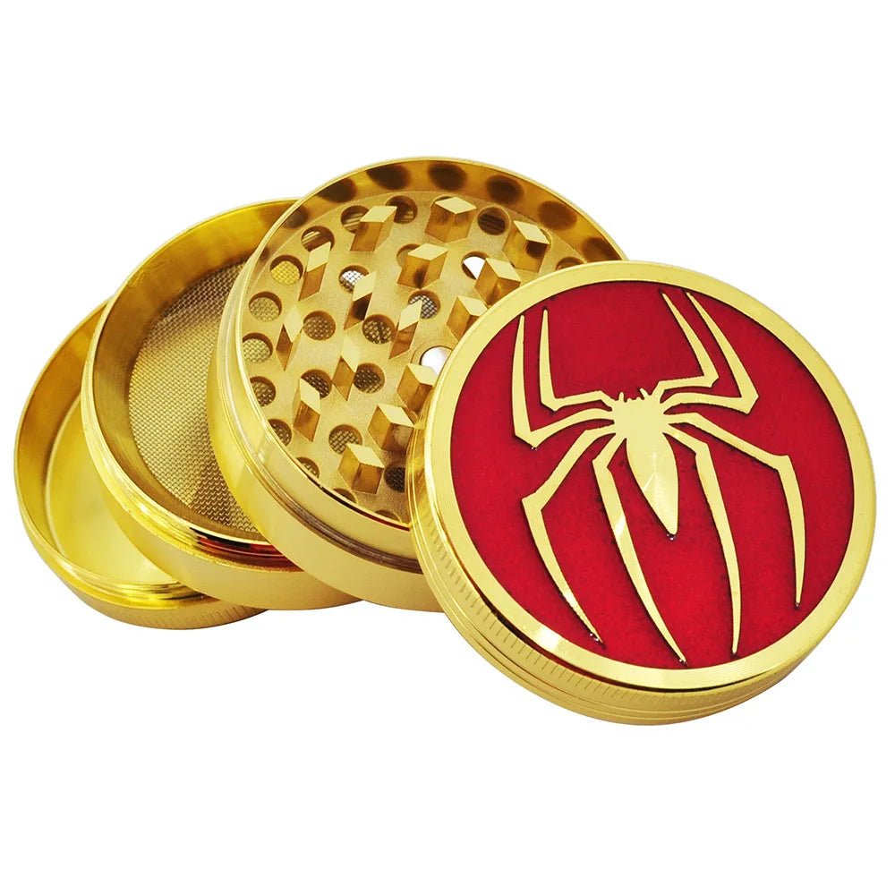 Spider 4 - layer 50MM Metal Herb Grinder Manual Hand Spice Pepper Tobacco Mill Cutter Accessories Gift for Men Golden Black - RISE DEFENSE SYSTEMS.AI PRODUCTS
