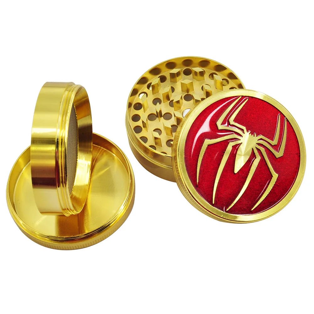 Spider 4 - layer 50MM Metal Herb Grinder Manual Hand Spice Pepper Tobacco Mill Cutter Accessories Gift for Men Golden Black - RISE DEFENSE SYSTEMS.AI PRODUCTS