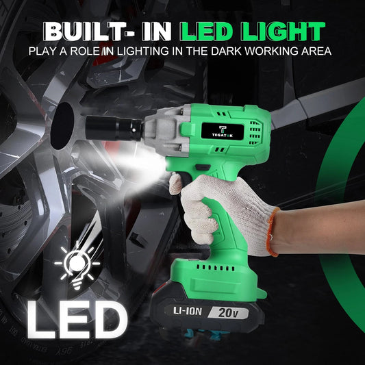 Tegatok 20V rechargeable 1/2 - inch impact wrench, Father's Day gift, 320 Nm and 3200 IPM high torque - RISE DEFENSE SYSTEMS.AI PRODUCTS