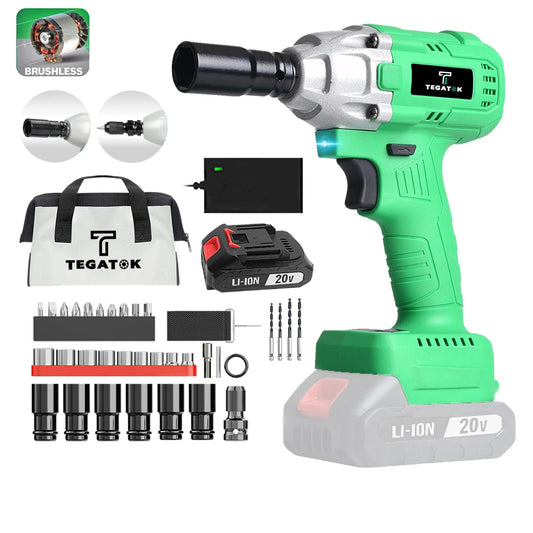 Tegatok 20V rechargeable 1/2 - inch impact wrench, Father's Day gift, 320 Nm and 3200 IPM high torque - RISE DEFENSE SYSTEMS.AI PRODUCTS