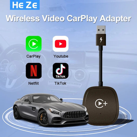 Wireless Video Carplay Adapter with Netflix/YouTube/ TikTok for OEM Wireless CarPlay Cars - RISE DEFENSE SYSTEMS.AI PRODUCTS