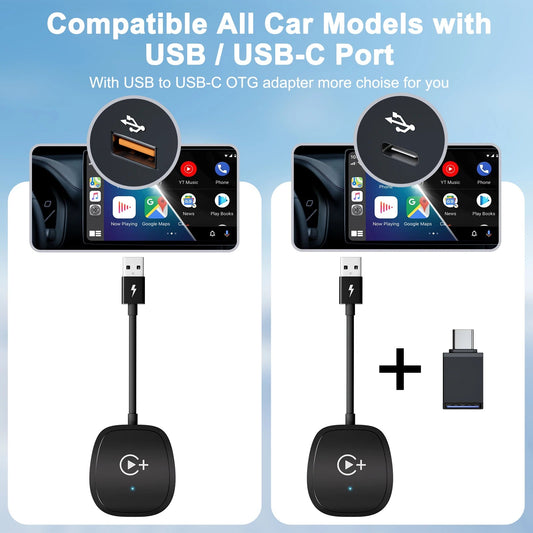 Wireless Video Carplay Adapter with Netflix/YouTube/ TikTok for OEM Wireless CarPlay Cars - RISE DEFENSE SYSTEMS.AI PRODUCTS