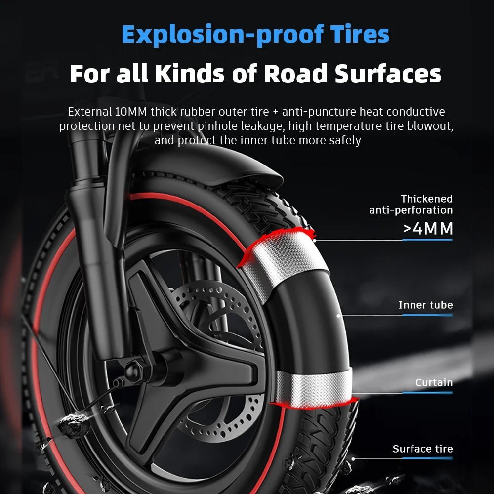 ZPW Ebike K100 400W 48V 30AH Electric bike Adult Fat Tire Folding Electric Bicycle City Commuter Electric Bike Urban Ebike - RISE DEFENSE SYSTEMS.AI PRODUCTS