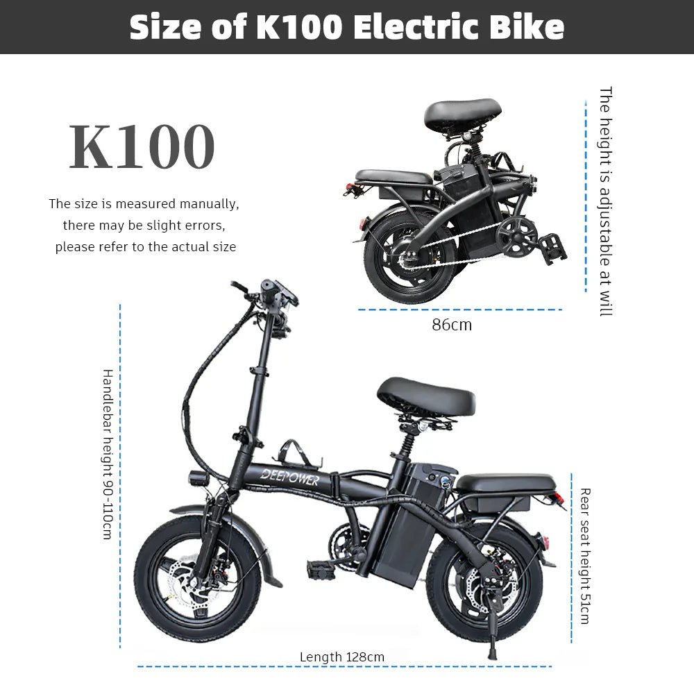 ZPW Ebike K100 400W 48V 30AH Electric bike Adult Fat Tire Folding Electric Bicycle City Commuter Electric Bike Urban Ebike - RISE DEFENSE SYSTEMS.AI PRODUCTS